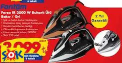 FANTOM FORZA IR 3000 W BUHARLI ÜTÜ BAKIR / GRİ FANTOM FORZA IR 3000 W BUHARLI ÜTÜ BAKIR / GRİ